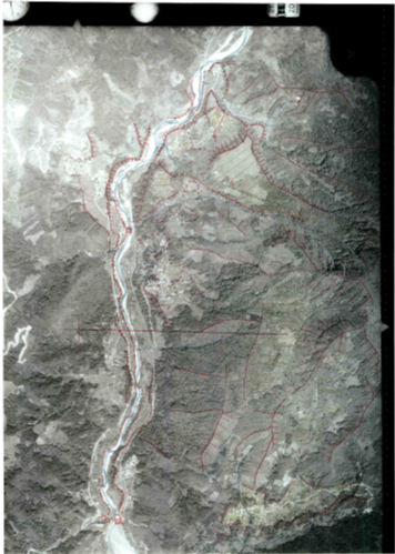 写真2 岩戸山周辺の航空写真(山−657,C6−12,1973.8.13)