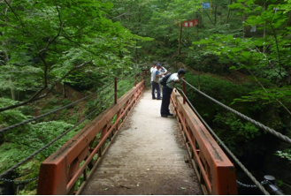 写真3 吾妻渓谷 鹿飛橋 長さ15.5m,高さ22m(水面まで)