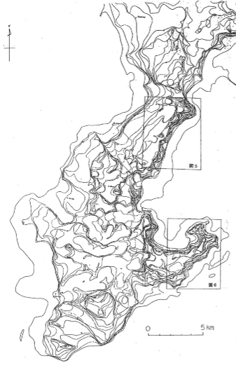 図3 沖縄本島中南部の接峰面図(井上,1979)