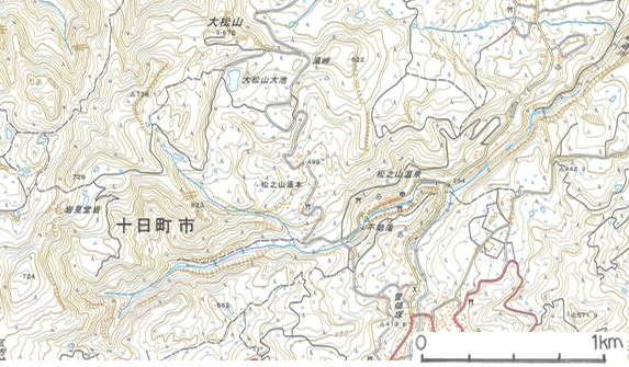 図4 湯本地すべりと西側の地すべり地形(1/2.5万「松之山温泉図幅」)